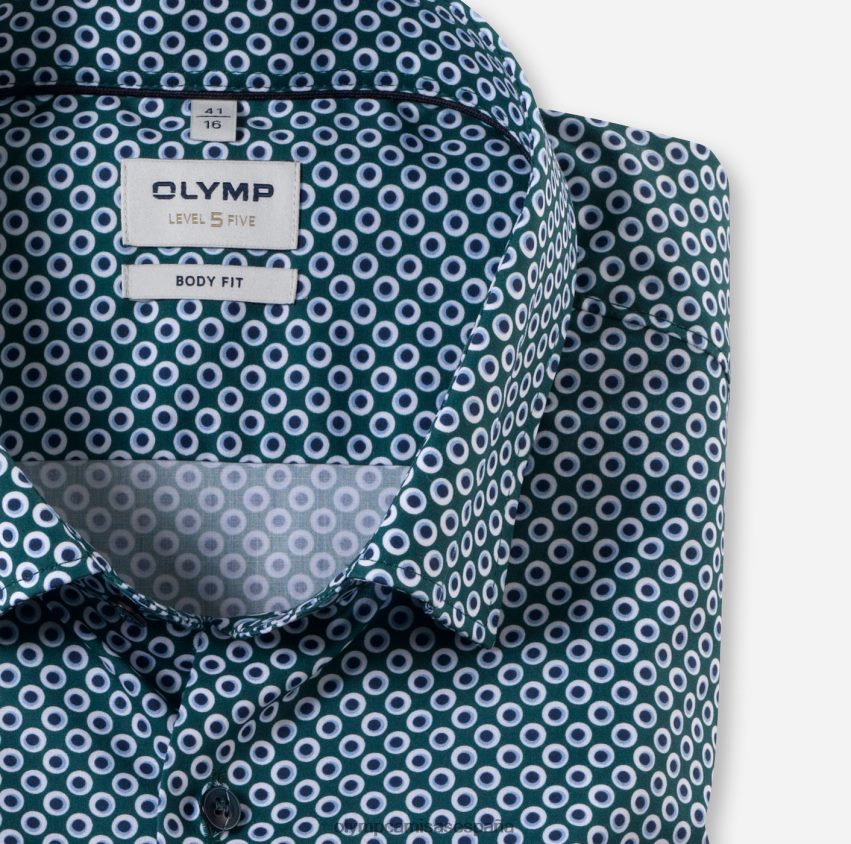 ropa OLYMP Body Fit de nivel cinco, camisa business con botones, esmeralda 8N2F506