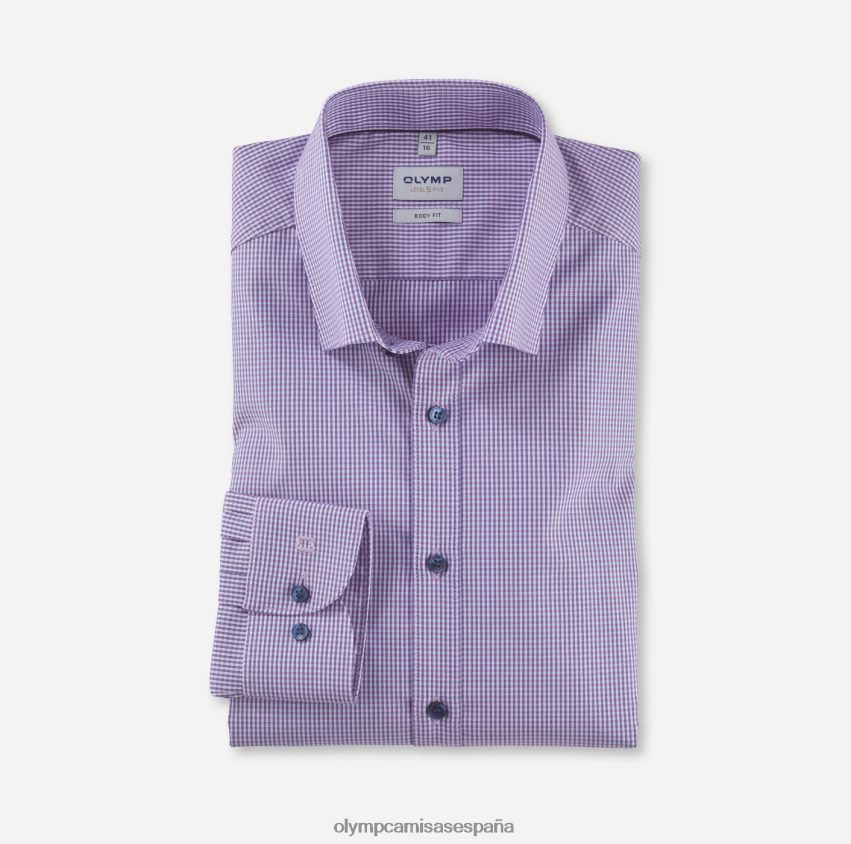 ropa OLYMP Body Fit de nivel cinco, camisa business con botones, rosa 8N2F786