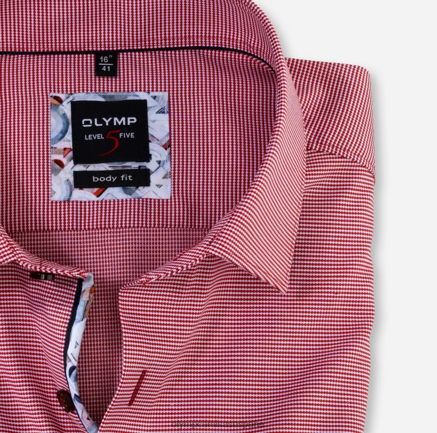 ropa OLYMP Body Fit de nivel cinco, camisa de negocios, Nueva York Kent, rojo ladrillo 8N2F827