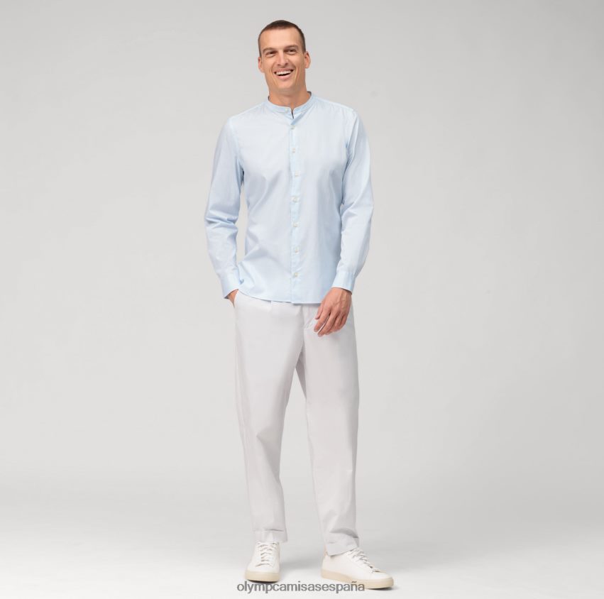 ropa OLYMP Body fit lavado en prenda nivel cinco, camisa business, cuello alto, azul 8N2F496