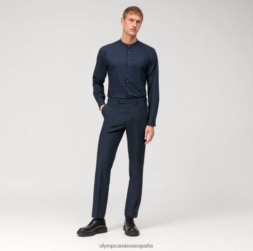 ropa OLYMP Body fit lavado en prenda nivel cinco, camisa business, cuello alto, azul marino 8N2F458