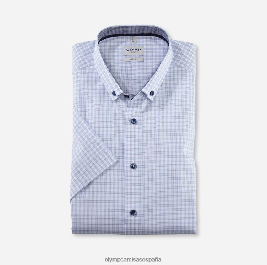 ropa OLYMP ajuste corporal de nivel cinco, camisa business, con botones, azul 8N2F601