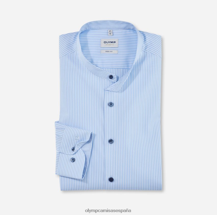 ropa OLYMP ajuste corporal de nivel cinco, camisa business, cuello alto, azul 8N2F791