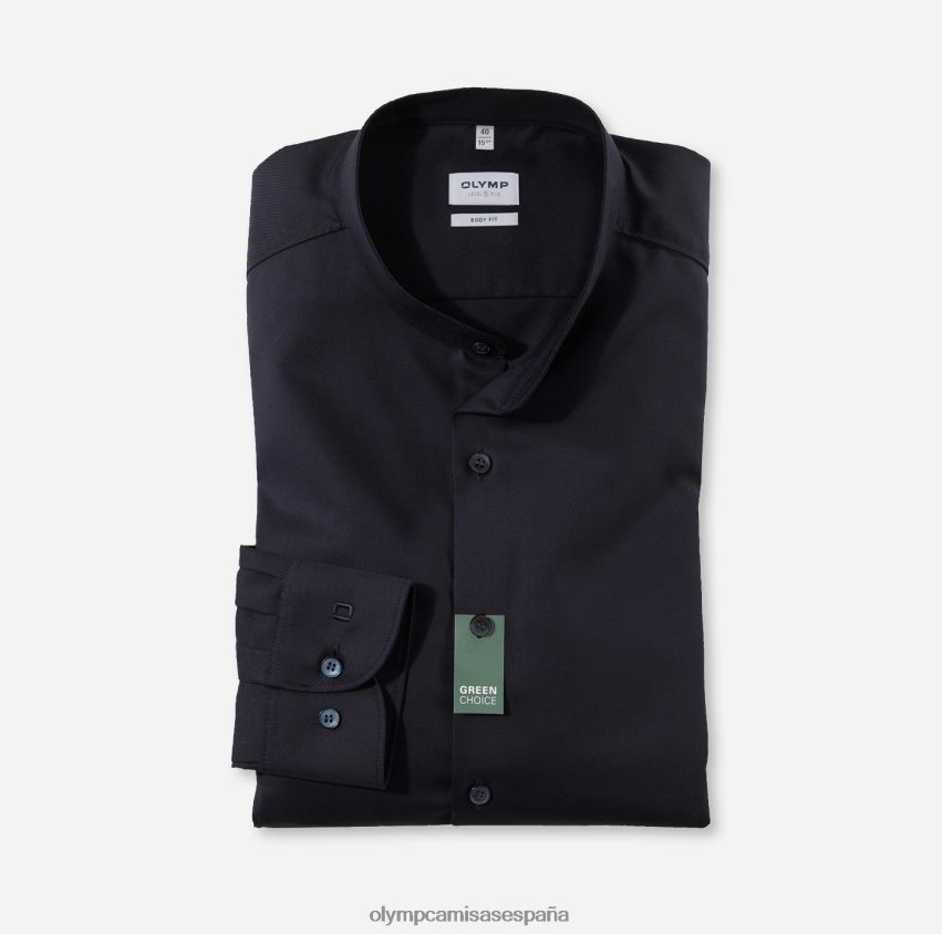 ropa OLYMP ajuste corporal de nivel cinco, camisa business, cuello alto, azul medianoche 8N2F402