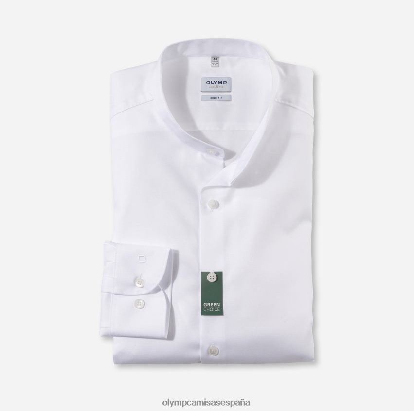 ropa OLYMP ajuste corporal de nivel cinco, camisa business, cuello alto, blanco 8N2F381