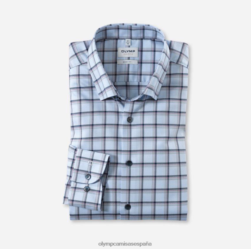 ropa OLYMP ajuste corporal de nivel cinco, camisa business, debajo de los botones, azul 8N2F750