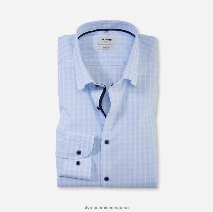 ropa OLYMP ajuste corporal de nivel cinco, camisa business, debajo de los botones, azul 8N2F757