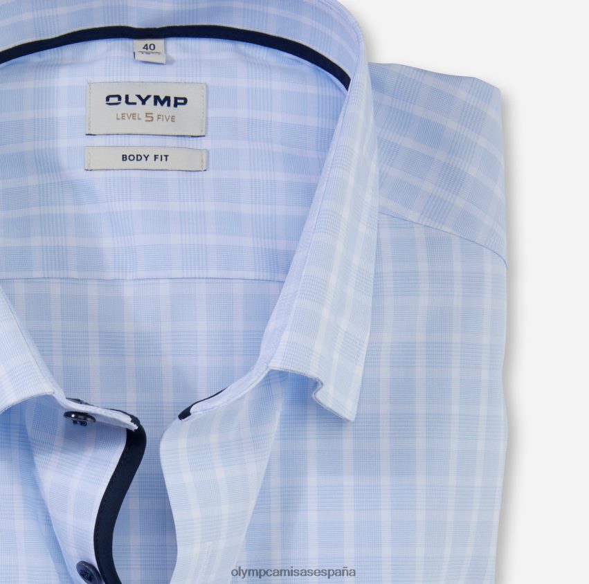 ropa OLYMP ajuste corporal de nivel cinco, camisa business, debajo de los botones, azul 8N2F757