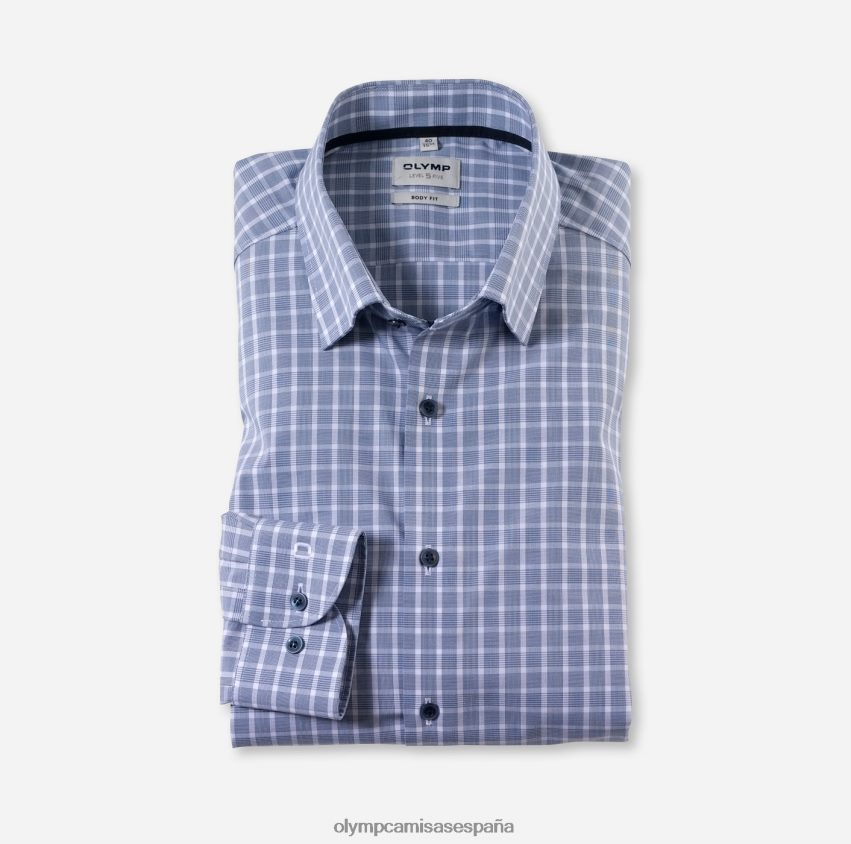 ropa OLYMP ajuste corporal de nivel cinco, camisa business, manga larga extra larga, botones debajo, azul humo 8N2F885
