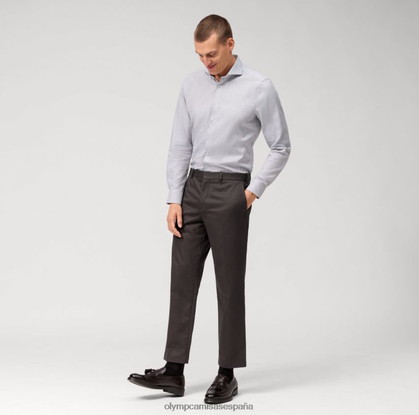 ropa OLYMP ajuste corporal de nivel cinco, camisa business, manga larga extralarga, corte recortado, marrón rojizo 8N2F871