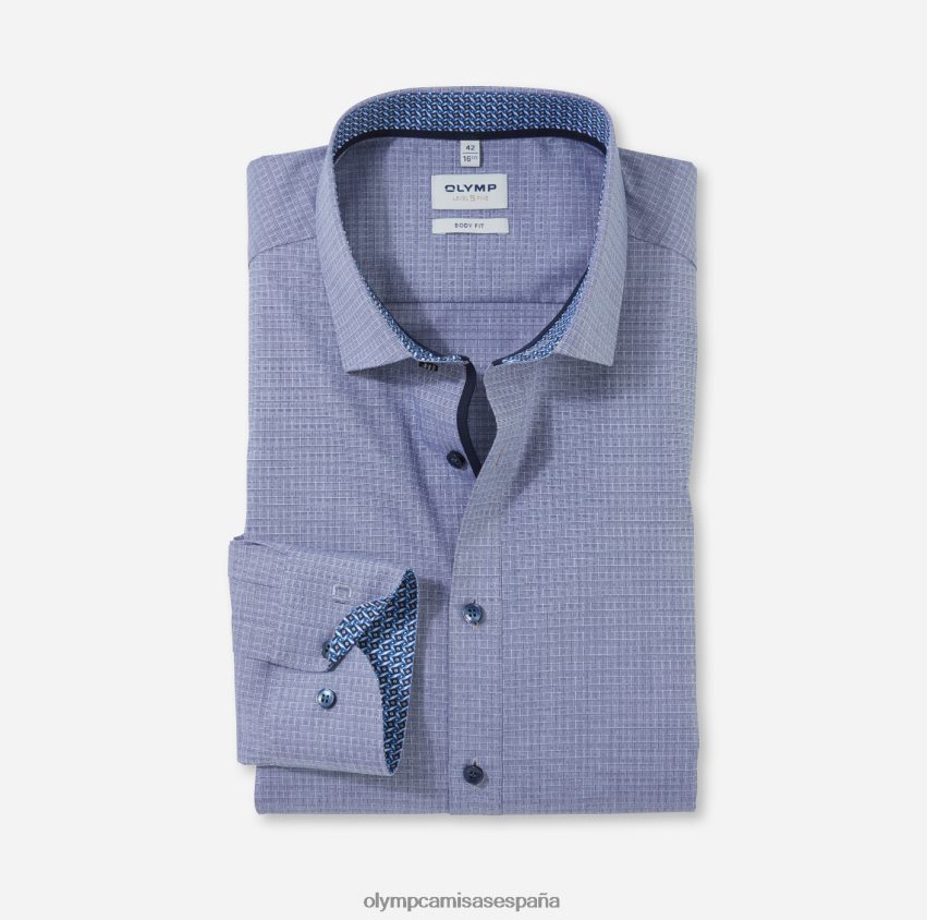 ropa OLYMP ajuste corporal de nivel cinco, camisa business, manga larga extralarga, kent moderno, marino 8N2F881