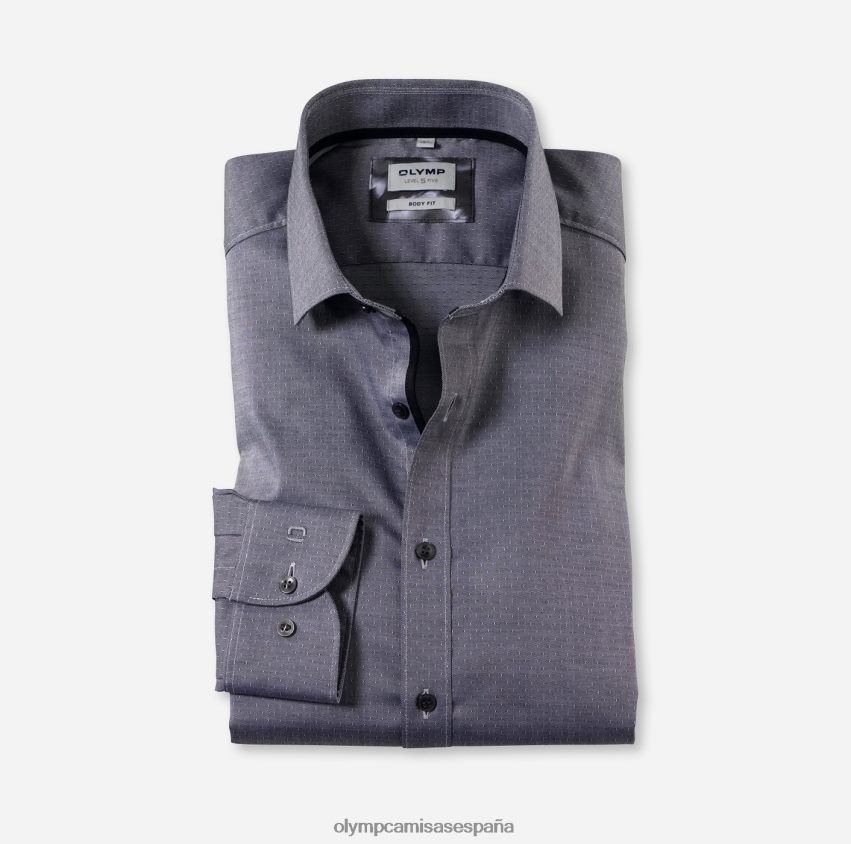 ropa OLYMP ajuste corporal de nivel cinco, camisa business, manga larga extralarga, kent moderno, negro 8N2F894