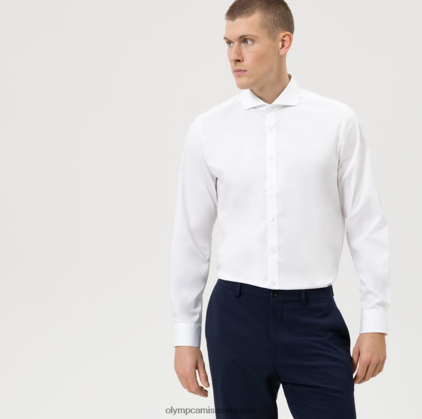 ropa OLYMP ajuste corporal de nivel cinco, camisa de negocios, corte recortado, blanco 8N2F836