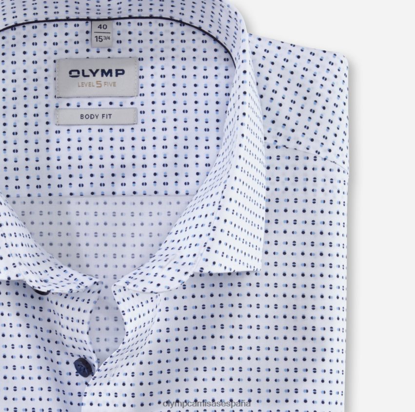 ropa OLYMP ajuste corporal de nivel cinco, camisa de negocios, kent moderno, azul 8N2F343