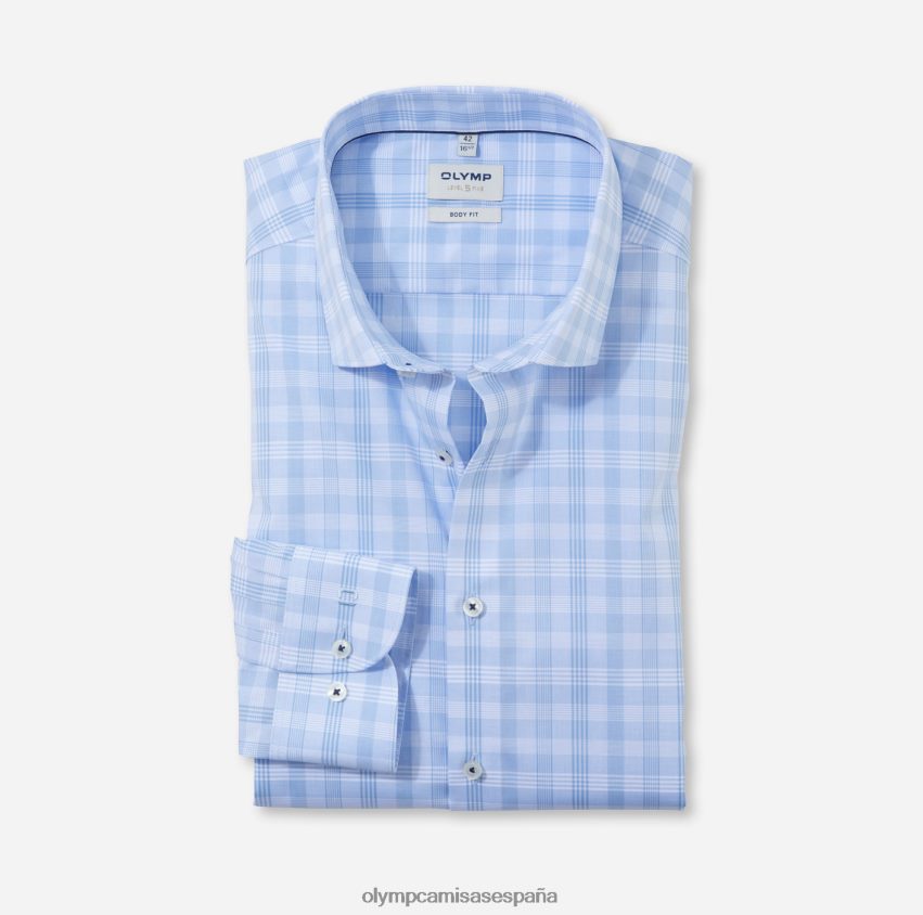 ropa OLYMP ajuste corporal de nivel cinco, camisa de negocios, kent moderno, azul 8N2F408