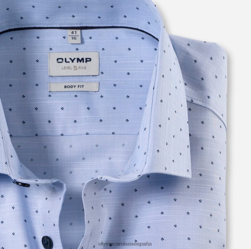 ropa OLYMP ajuste corporal de nivel cinco, camisa de negocios, kent moderno, azul 8N2F473