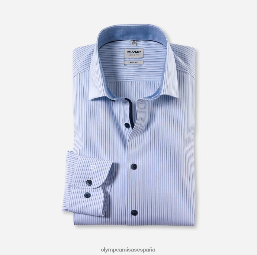 ropa OLYMP ajuste corporal de nivel cinco, camisa de negocios, kent moderno, azul 8N2F554