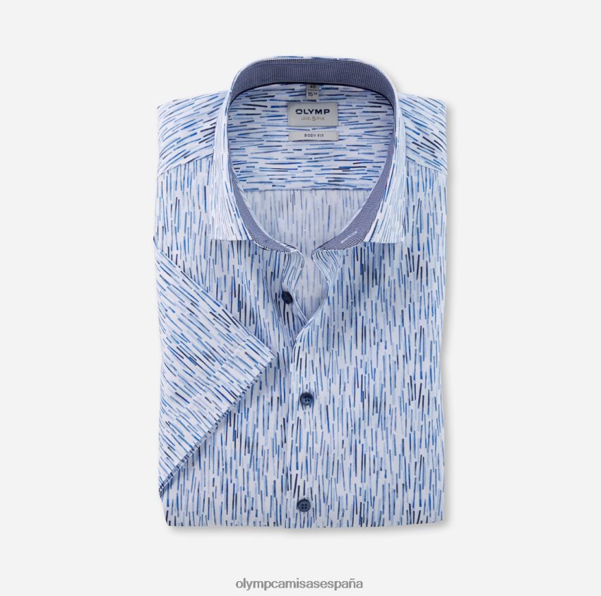 ropa OLYMP ajuste corporal de nivel cinco, camisa de negocios, kent moderno, azul 8N2F612