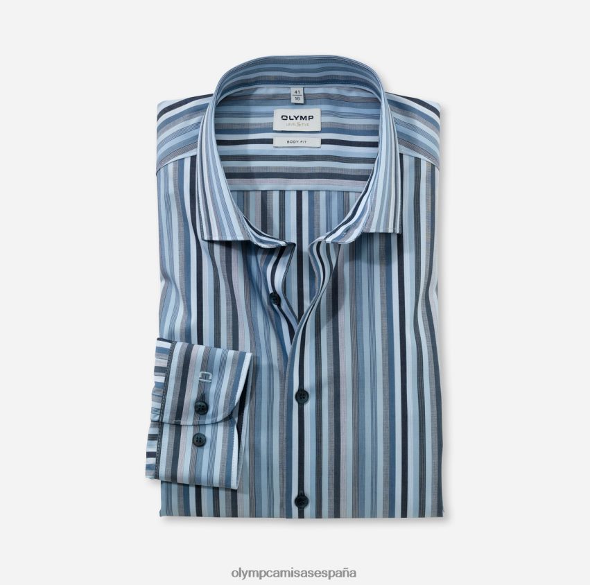 ropa OLYMP ajuste corporal de nivel cinco, camisa de negocios, kent moderno, azul 8N2F644
