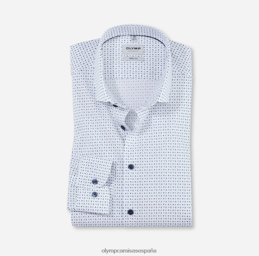 ropa OLYMP ajuste corporal de nivel cinco, camisa de negocios, kent moderno, azul 8N2F701