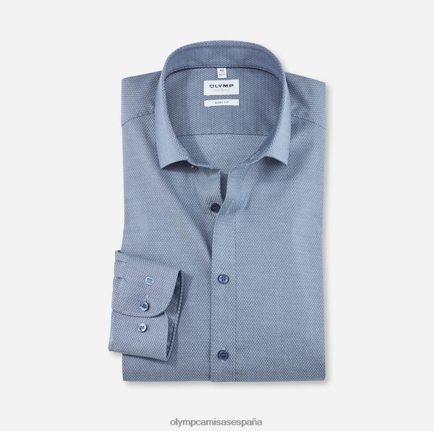 ropa OLYMP ajuste corporal de nivel cinco, camisa de negocios, kent moderno, azul 8N2F747