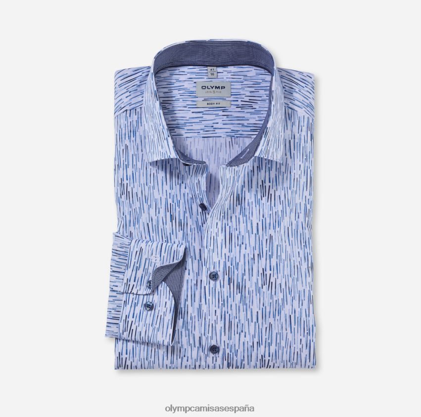ropa OLYMP ajuste corporal de nivel cinco, camisa de negocios, kent moderno, azul 8N2F748