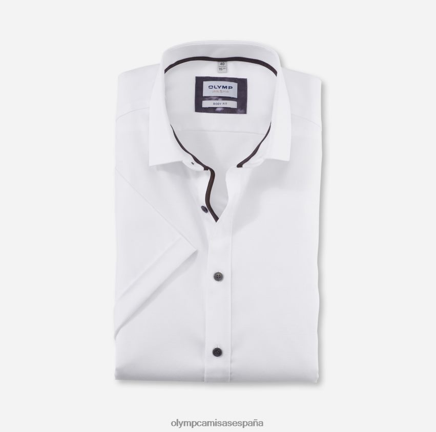 ropa OLYMP ajuste corporal de nivel cinco, camisa de negocios, kent moderno, blanco 8N2F755