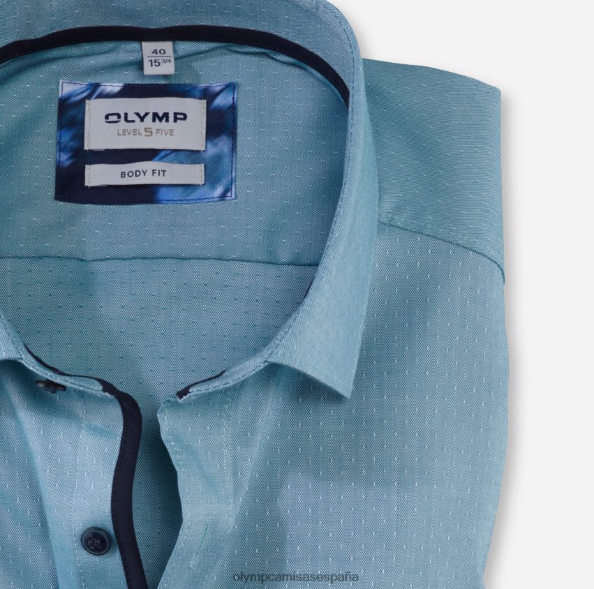 ropa OLYMP ajuste corporal de nivel cinco, camisa de negocios, kent moderno, esmeralda 8N2F588