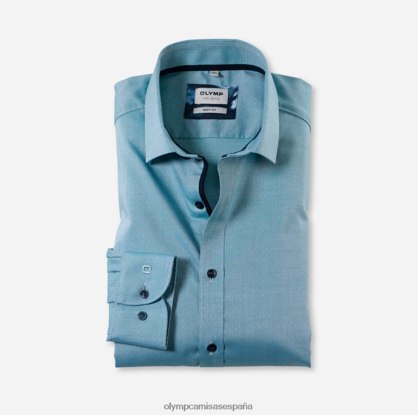 ropa OLYMP ajuste corporal de nivel cinco, camisa de negocios, kent moderno, esmeralda 8N2F711