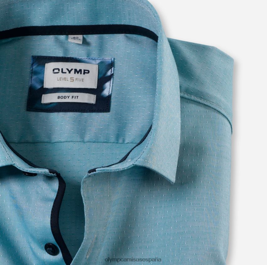 ropa OLYMP ajuste corporal de nivel cinco, camisa de negocios, kent moderno, esmeralda 8N2F711