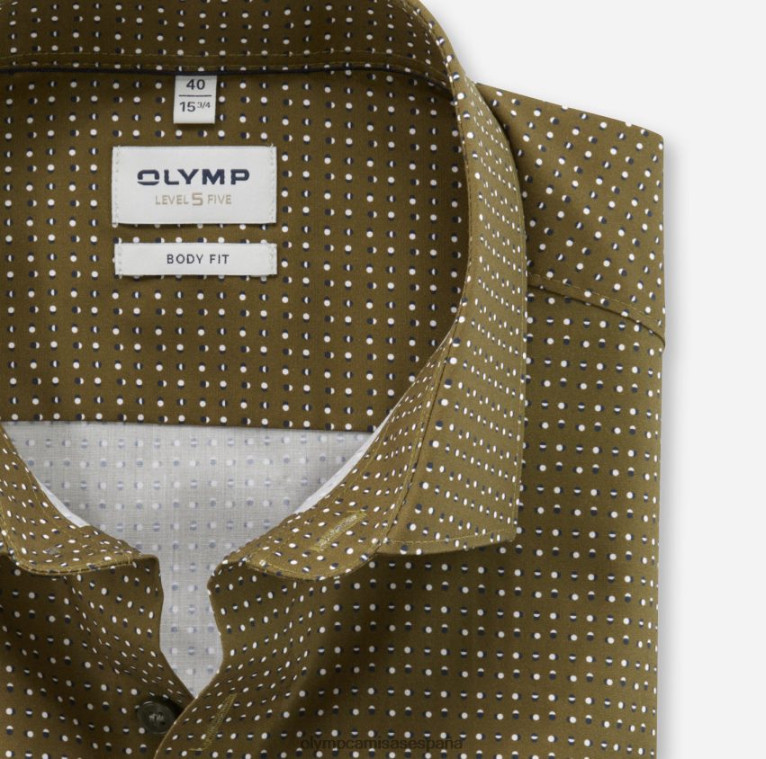ropa OLYMP ajuste corporal de nivel cinco, camisa de negocios, kent moderno, latón 8N2F667