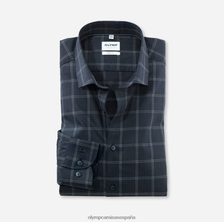 ropa OLYMP ajuste corporal de nivel cinco, camisa de negocios, kent moderno, marina 8N2F620