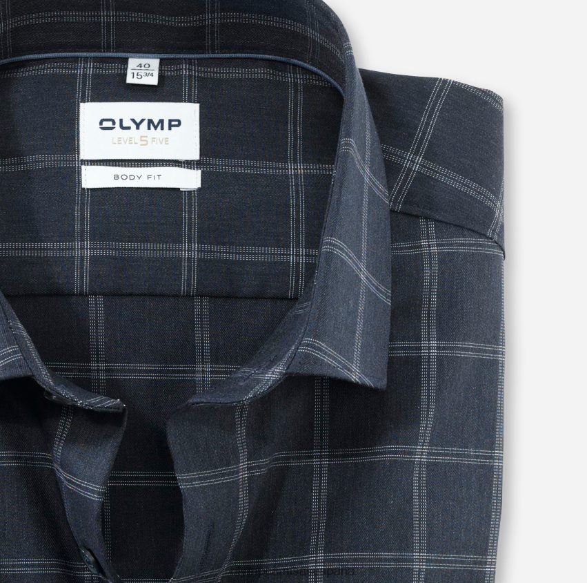 ropa OLYMP ajuste corporal de nivel cinco, camisa de negocios, kent moderno, marina 8N2F620