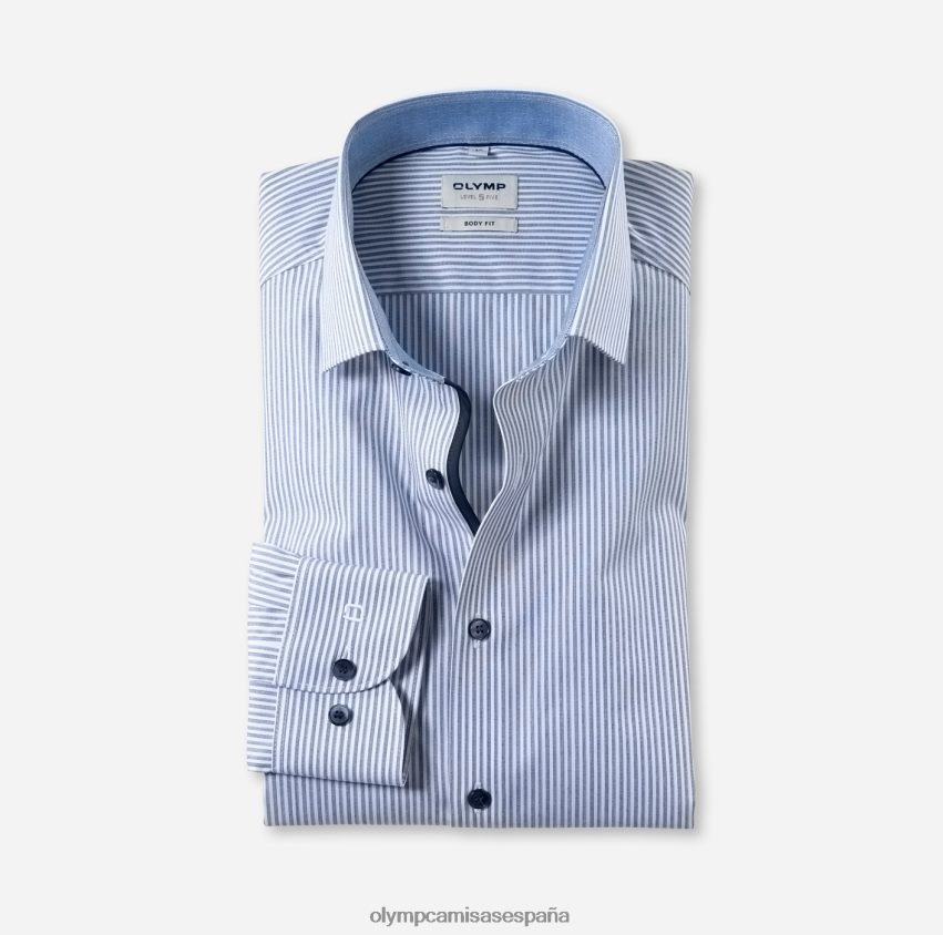 ropa OLYMP ajuste corporal de nivel cinco, camisa de negocios, kent moderno, marina 8N2F758