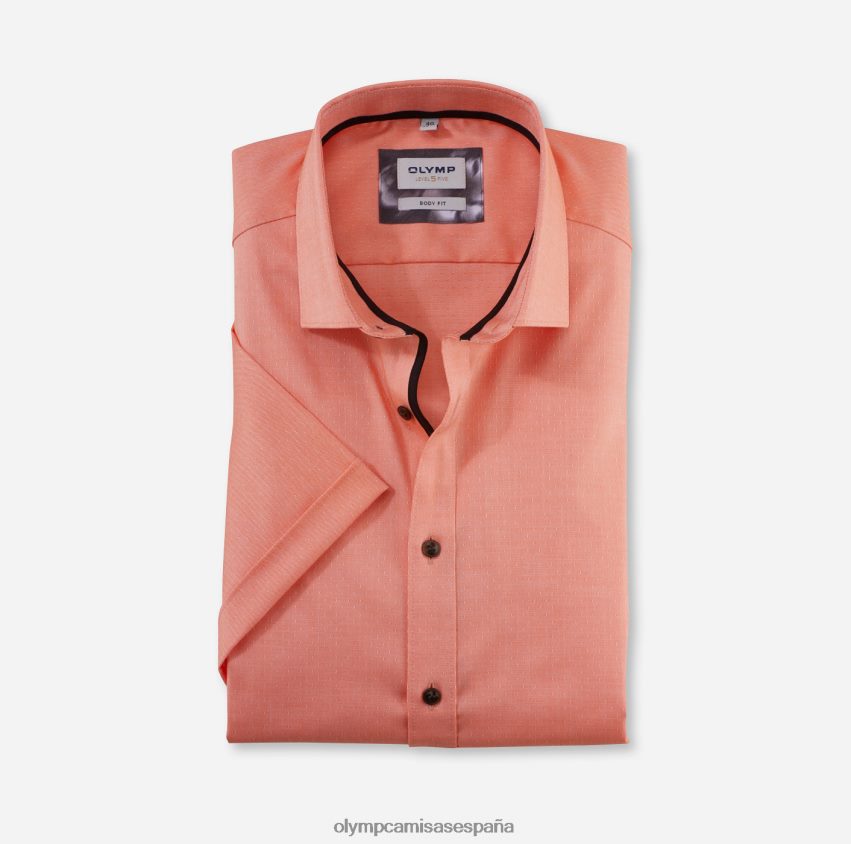 ropa OLYMP ajuste corporal de nivel cinco, camisa de negocios, kent moderno, naranja 8N2F362