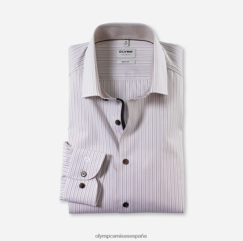 ropa OLYMP ajuste corporal de nivel cinco, camisa de negocios, kent moderno, natural 8N2F354