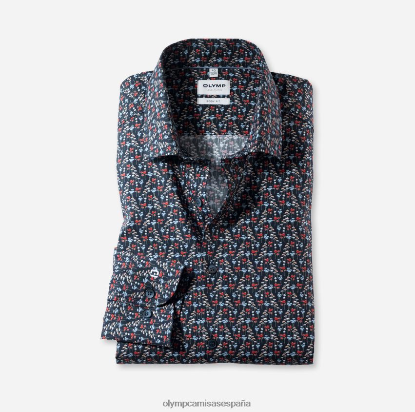 ropa OLYMP ajuste corporal de nivel cinco, camisa de negocios, kent moderno, rojo 8N2F361