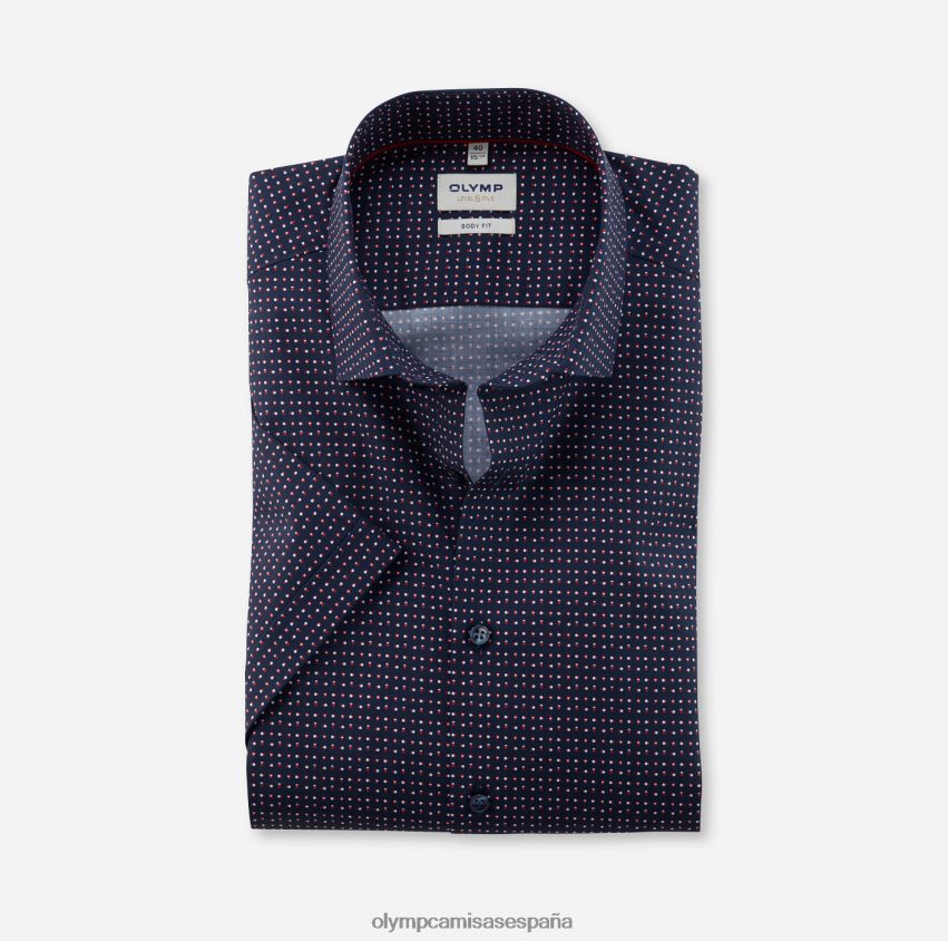 ropa OLYMP ajuste corporal de nivel cinco, camisa de negocios, kent moderno, rojo 8N2F509