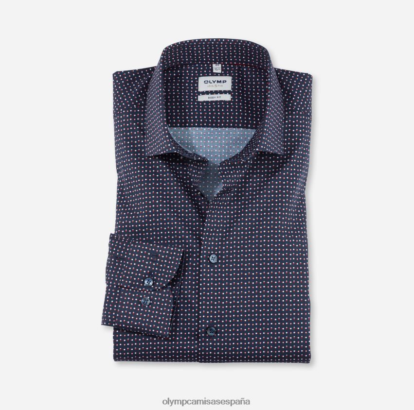 ropa OLYMP ajuste corporal de nivel cinco, camisa de negocios, kent moderno, rojo 8N2F615