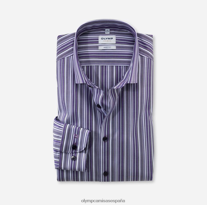 ropa OLYMP ajuste corporal de nivel cinco, camisa de negocios, kent moderno, viola 8N2F705