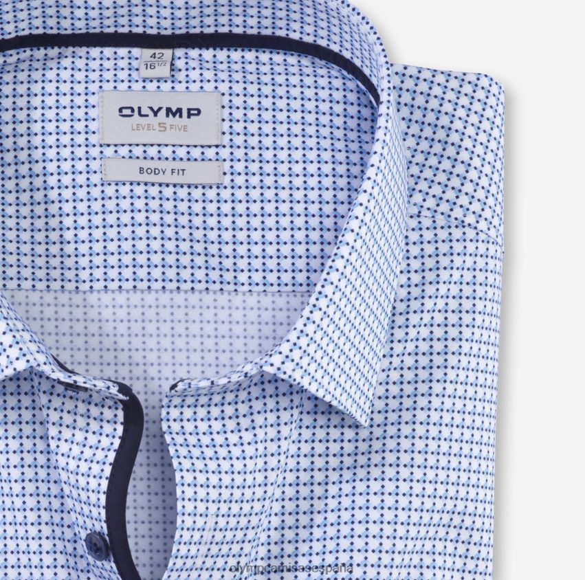 ropa OLYMP ajuste corporal de nivel cinco, camisa de negocios, nueva york kent, azul 8N2F428