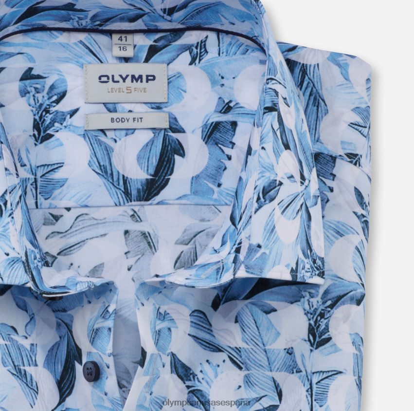 ropa OLYMP ajuste corporal de nivel cinco, camisa de negocios, nueva york kent, azul 8N2F728