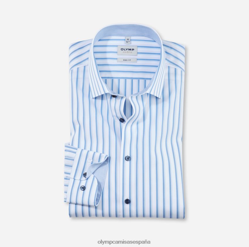 ropa OLYMP ajuste corporal de nivel cinco, camisa de negocios, nueva york kent, azul 8N2F794