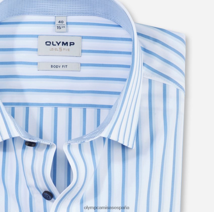ropa OLYMP ajuste corporal de nivel cinco, camisa de negocios, nueva york kent, azul 8N2F794