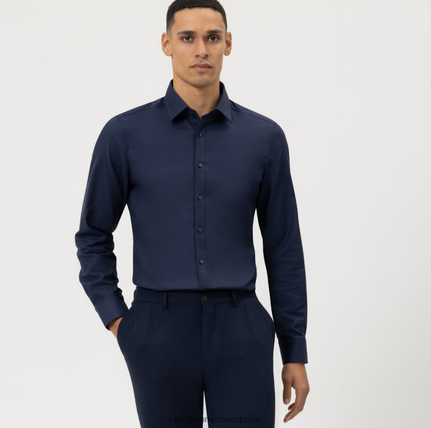 ropa OLYMP ajuste corporal de nivel cinco, camisa de negocios, nueva york kent, azul medianoche 8N2F495