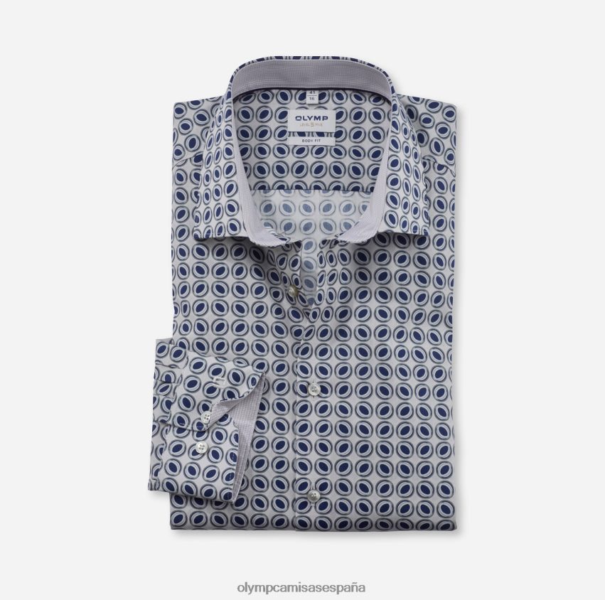 ropa OLYMP ajuste corporal de nivel cinco, camisa de negocios, nueva york kent, color topo 8N2F741