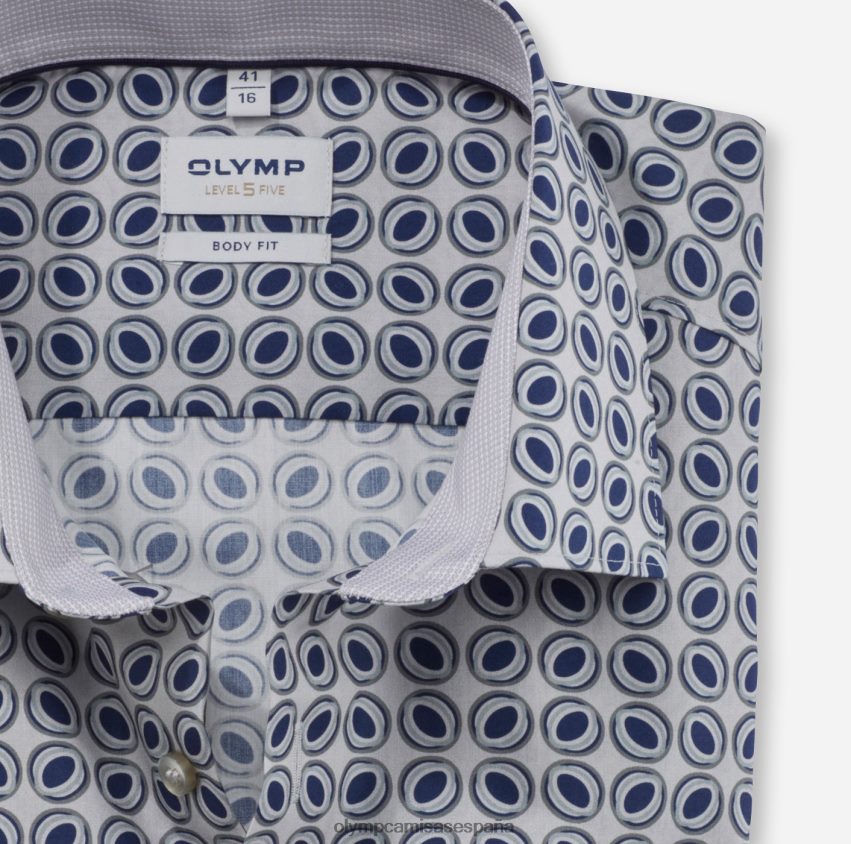 ropa OLYMP ajuste corporal de nivel cinco, camisa de negocios, nueva york kent, color topo 8N2F741