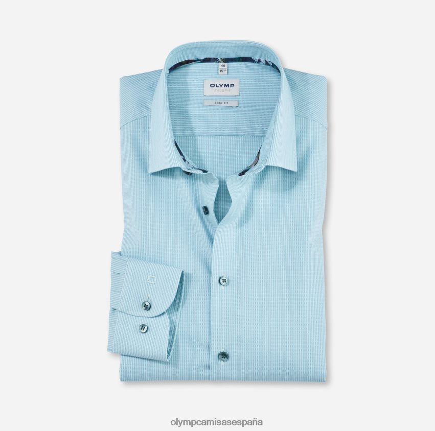 ropa OLYMP ajuste corporal de nivel cinco, camisa de negocios, nueva york kent, esmeralda 8N2F784