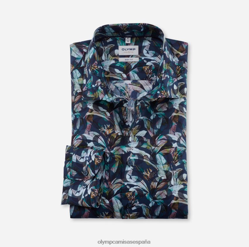 ropa OLYMP ajuste corporal de nivel cinco, camisa de negocios, nueva york kent, marina 8N2F374