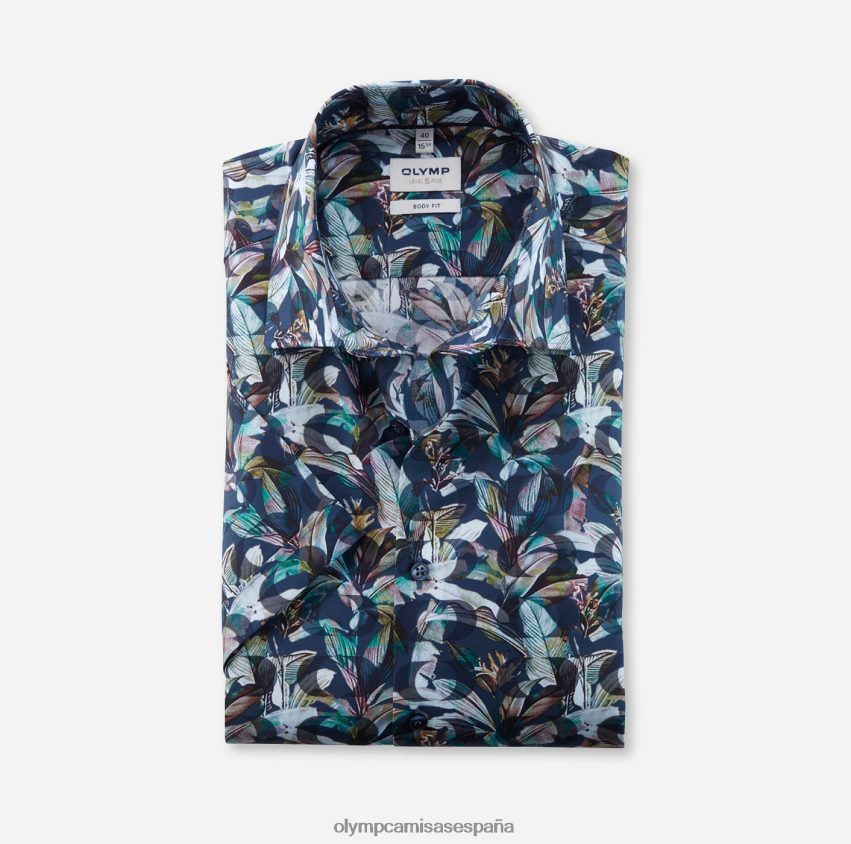 ropa OLYMP ajuste corporal de nivel cinco, camisa de negocios, nueva york kent, marina 8N2F639